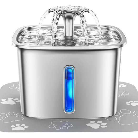 Innovation Award Winner Stainless Steel Cat Water Fountain, 95Oz/2.8L Automatic - Picture 1 of 7